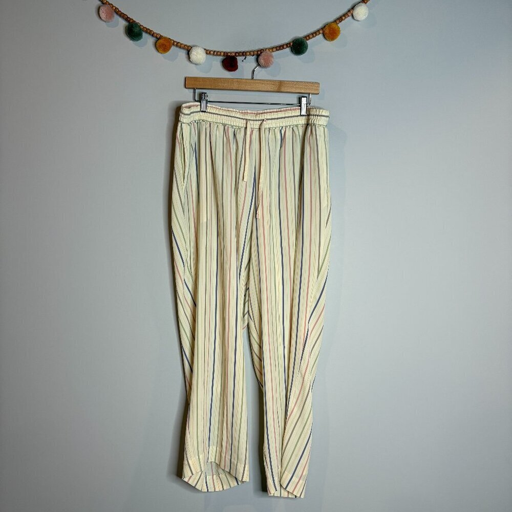 Vtg Leslie Faye striped pull on casual pants